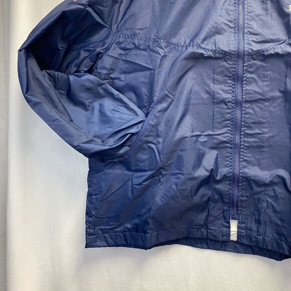 Wave One Windbreaker Rain Jacket Full Front Zipper Men Medium Blue Zip Pockets - Picture 16 of 16